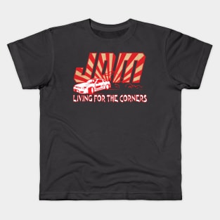 JDM Drift Car Living For The Corners Graphic , Japanese Domestic Market Kids T-Shirt